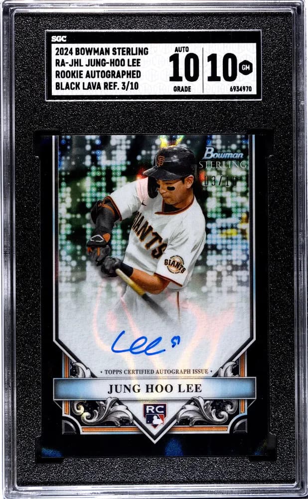 2024 Bowman Sterling Jung-Hoo Lee #RA-JHL Auto Black Lava Refractor SGC 10/10