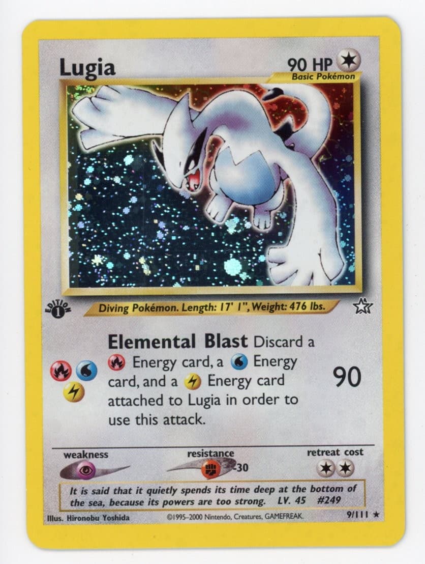 Lugia 9/111 Rare Neo Genesis Pokemon 1st Edition Holo Lightly Played