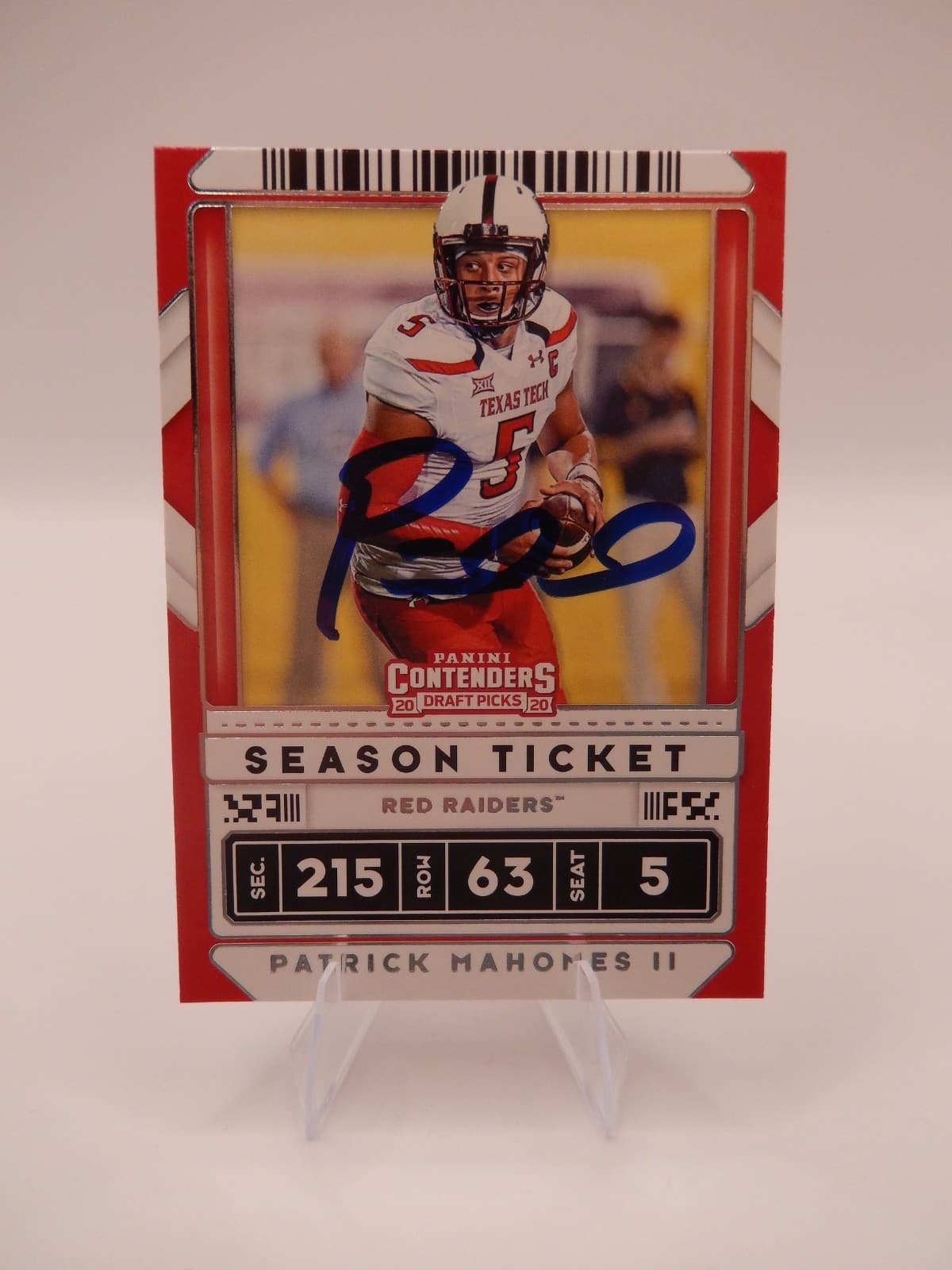 Patrick Mahomes II 2020 Panini Contenders Draft Picks signed No.80 AAA Certified