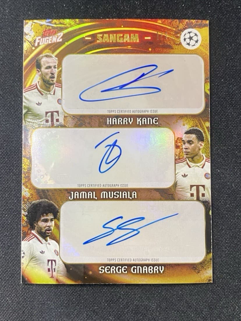 Topps FUGENZ 2024/25 Sangam FC Bayern Triple Auto Kane Musiala Gnabry 1/1 OFO 