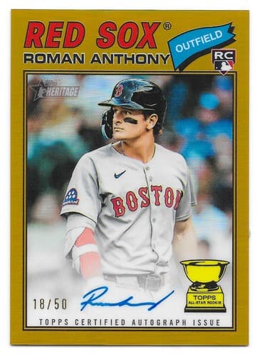 2026 Topps Heritage Roman Anthony RC Rookie CHROME GOLD REFRACTOR AUTO #18/50