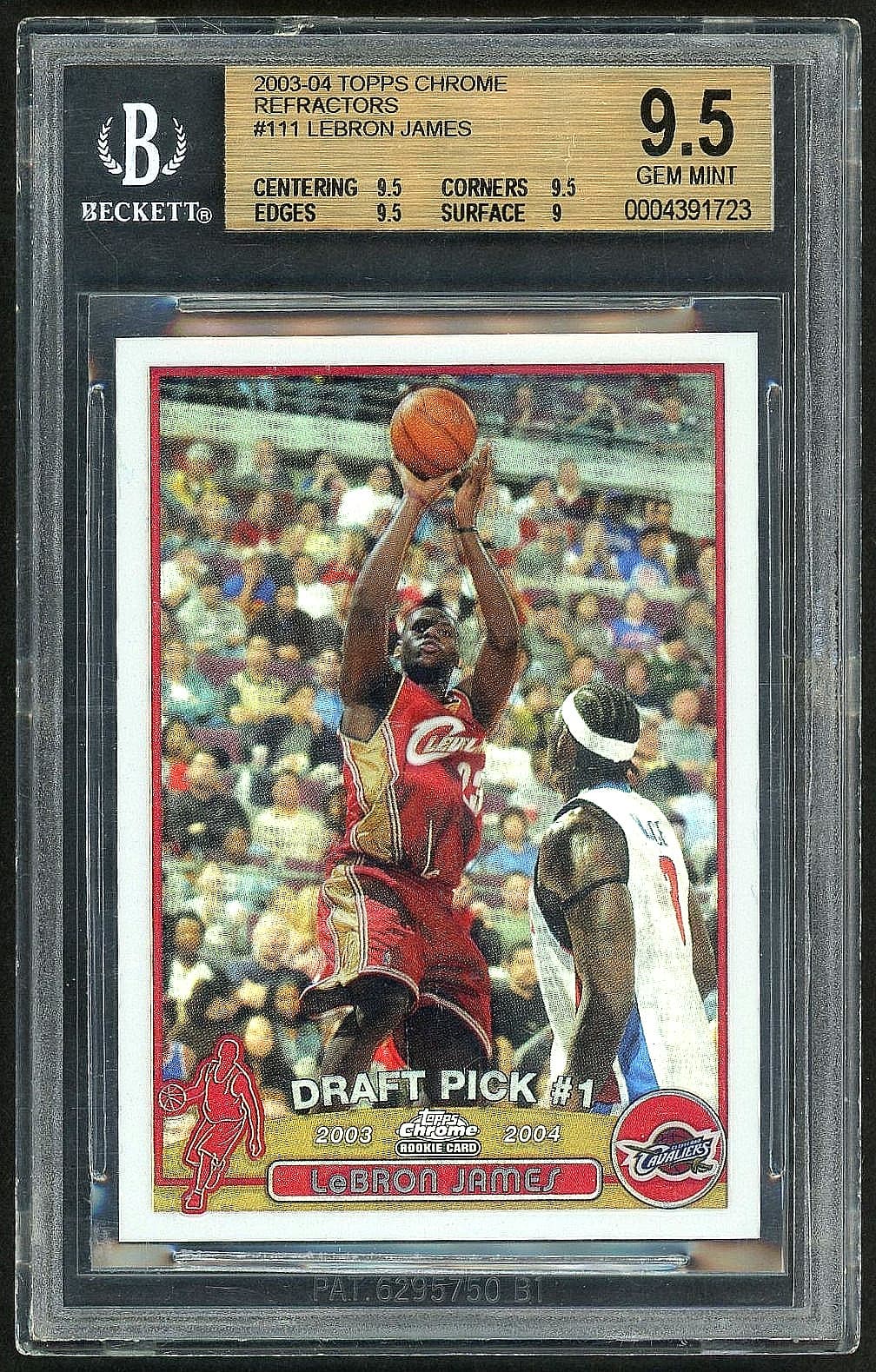 2003-04 Topps Lebron James Chrome Refractors BGS 9.5