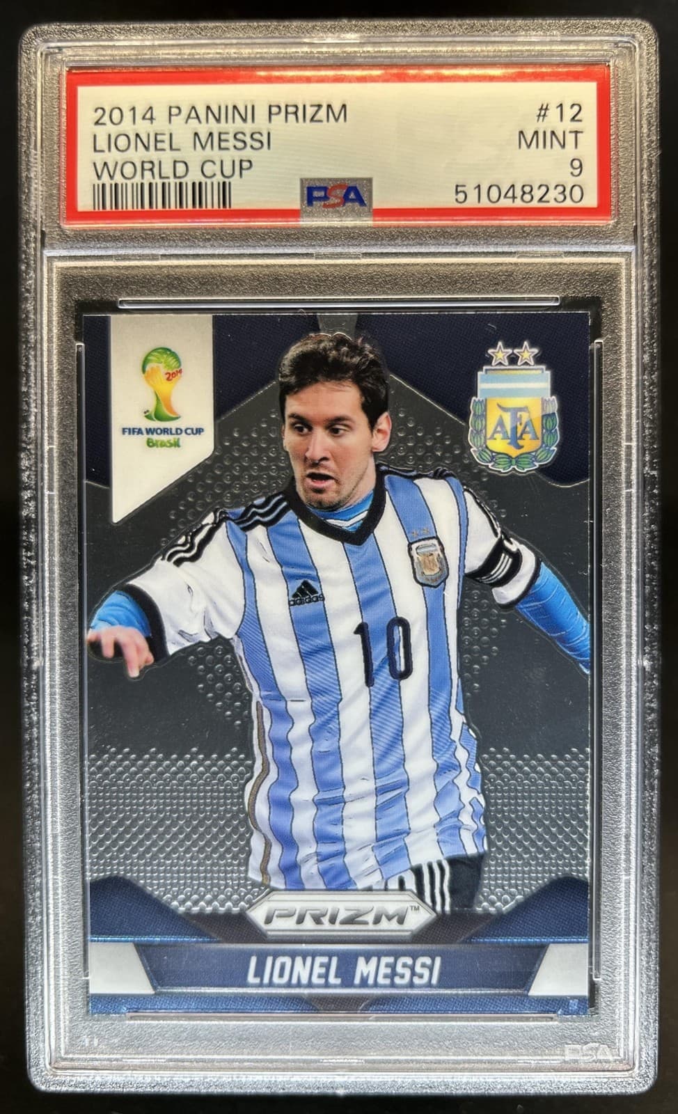 2014 Panini Prizm FIFA World Cup Brazil Lionel Messi #12 Argentina PSA 9