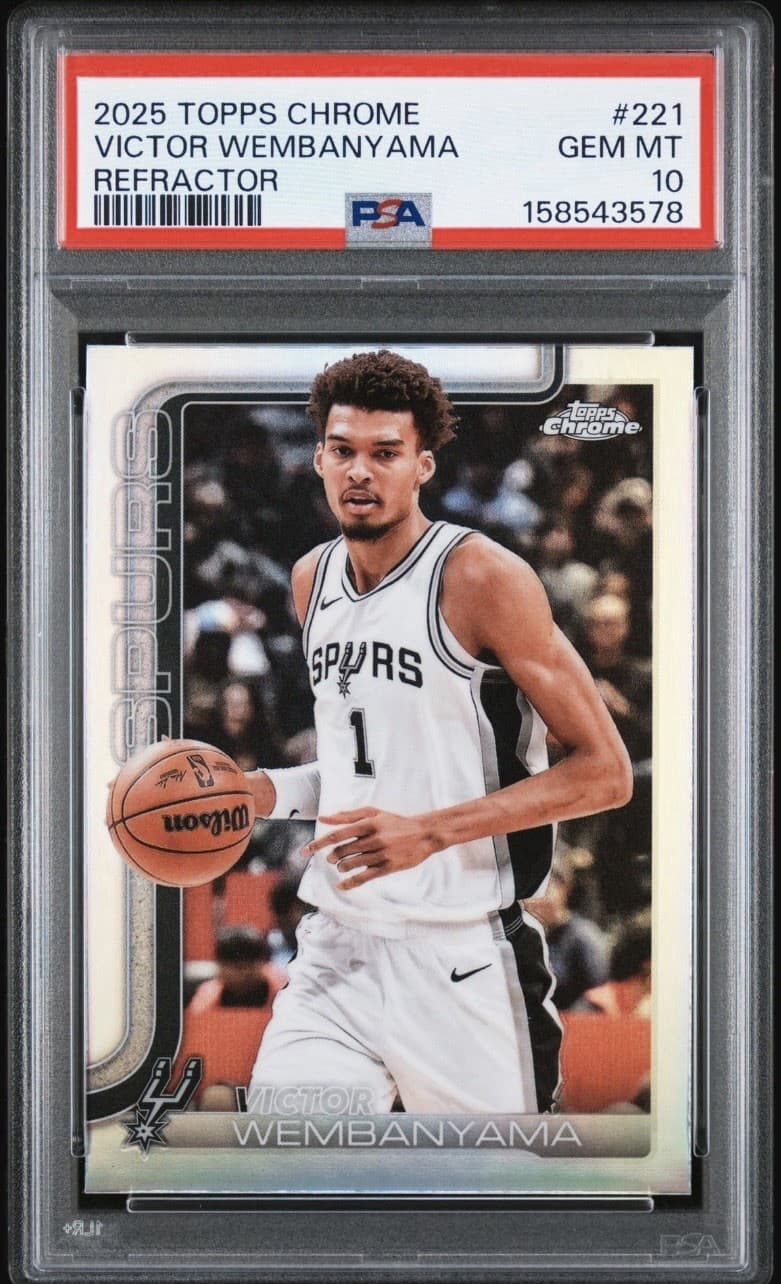 2025-26 Topps Chrome - Victor Wembanyama #221 Refractor PSA 10 Gem Mint Spurs