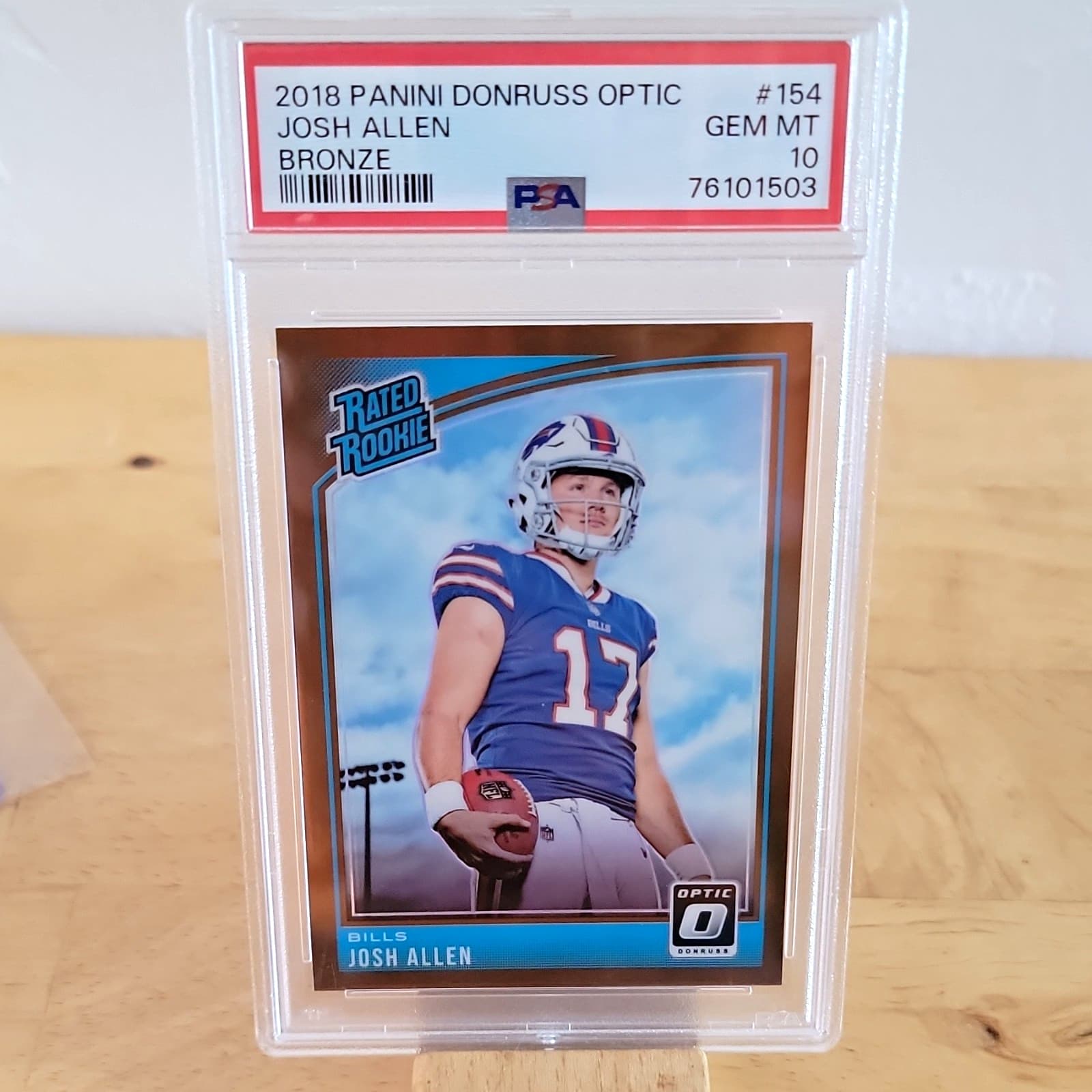 Panini 2018 Donruss Optic Josh Allen Rated Rookie Bronze Prizm #154 PSA 10