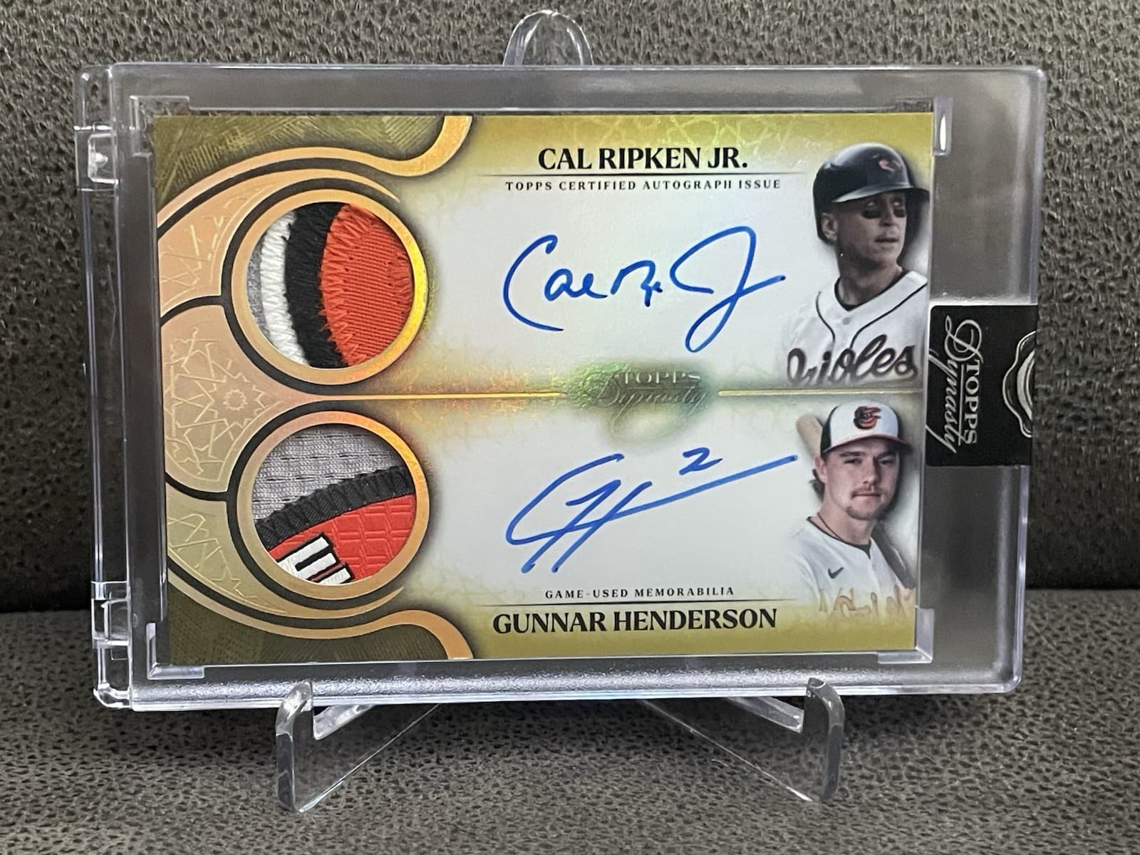 🔥Cal Ripken Jr Gunnar Henderson 2025 Topps Dynasty Gold Dual Patch Auto 1/1 O’s