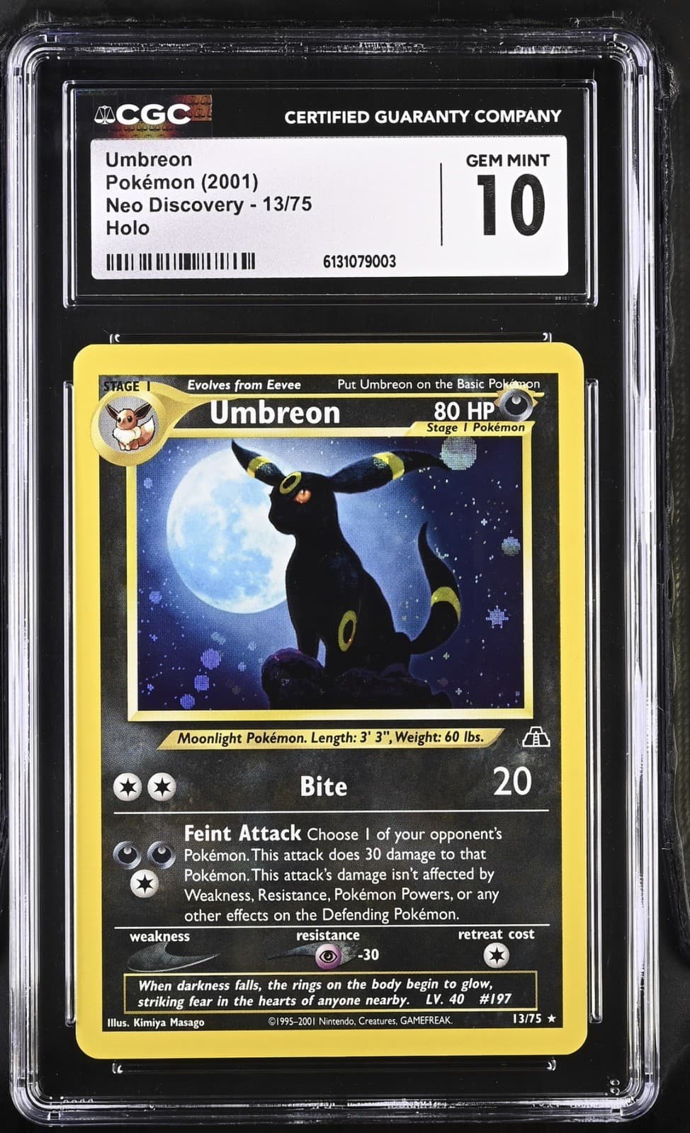 CGC 10 POKEMON NEO DISCOVERY UMBREON HOLO OG MOONKITTY