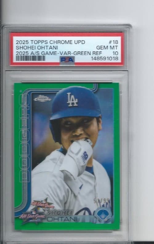 2025 Topps Chrome Update ASG Variation Shohei Ohtani  Green Refractor /99 PSA 10