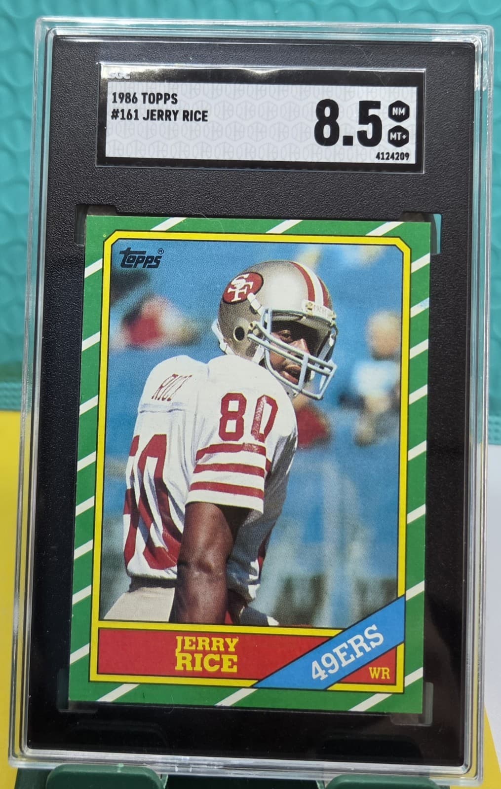1986 Topps #161 JERRY RICE (RC-HOF) SGC 8.5 NM/MT+ San Francisco 49ERS CENTERED!