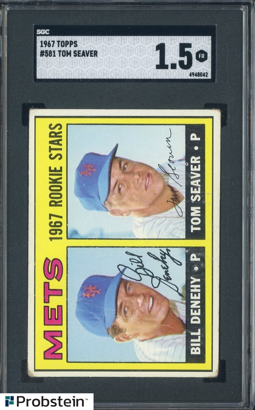 1967 Topps #581 Tom Seaver New York Mets RC Rookie HOF SGC 1.5 FR
