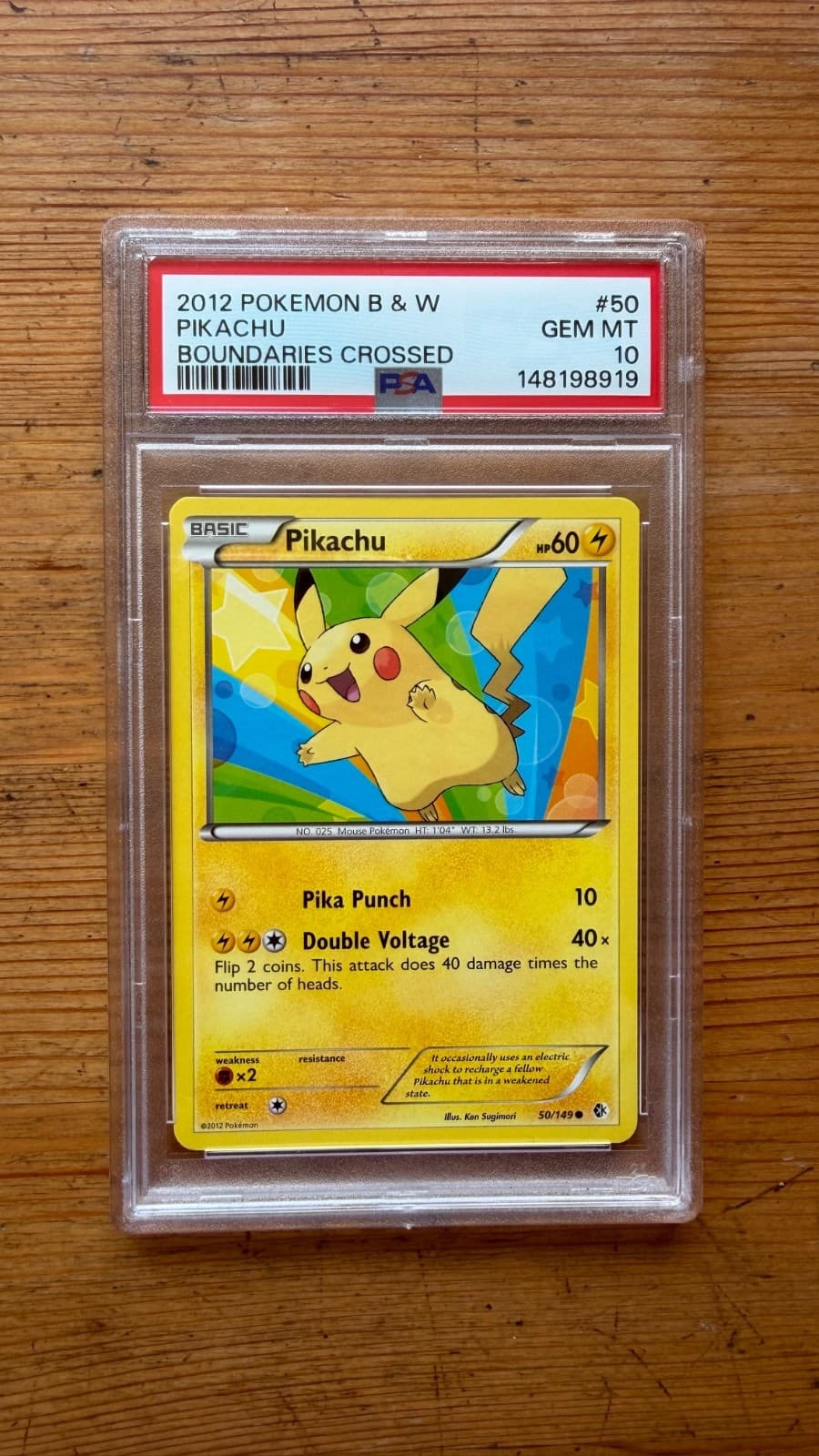 2012 POKEMON BLACK & WHITE BOUNDARIES CROSSED PIKACHU 50 PSA 10