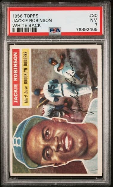1956 Topps Jackie Robinson #30 PSA 7 Near Mint White Back Beautiful!!