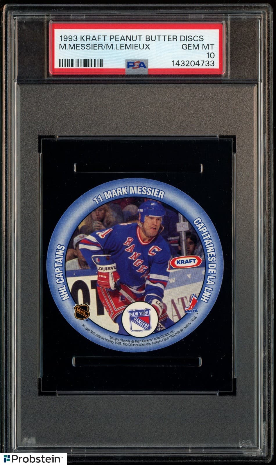 1993 Kraft Peanut Butter Discs Hockey Mark Messier Mario Lemieux HOF PSA 10