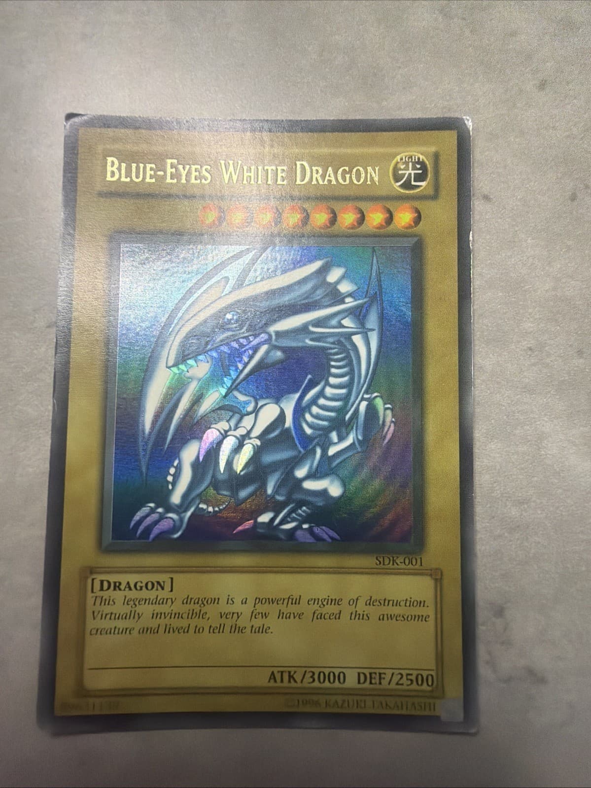 Yugioh Blue-eyes White Dragon Sdk Faded Wavy Lp/mp