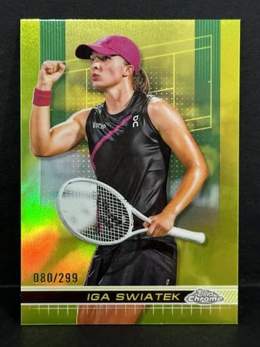 2024 Topps Chrome Tennis Iga Swiatek Lime Green Refractor /299