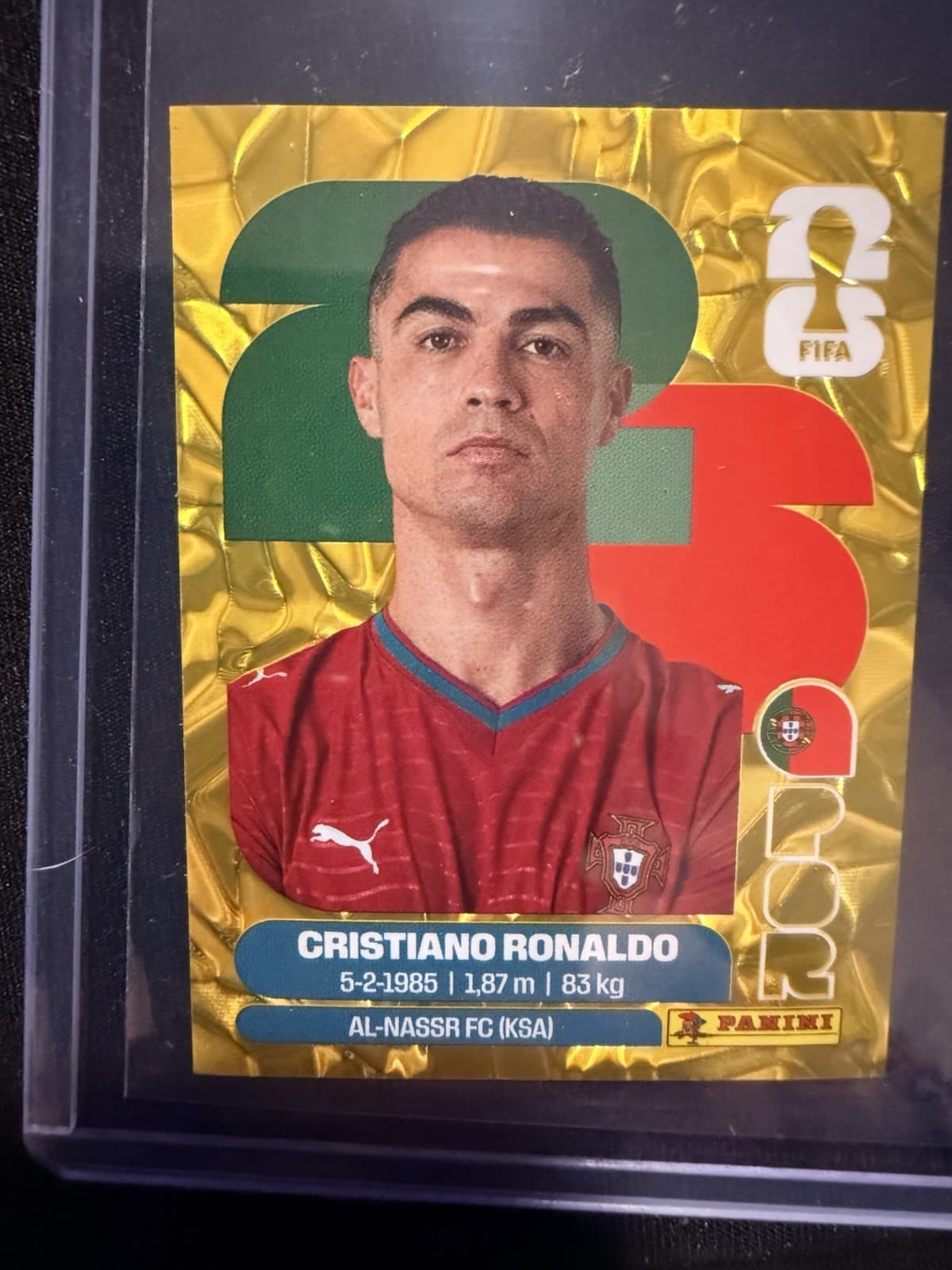 Panini FIFA World Cup 2026 Golden Cristiano Ronaldo #POR 15 Portugal Soccer Card