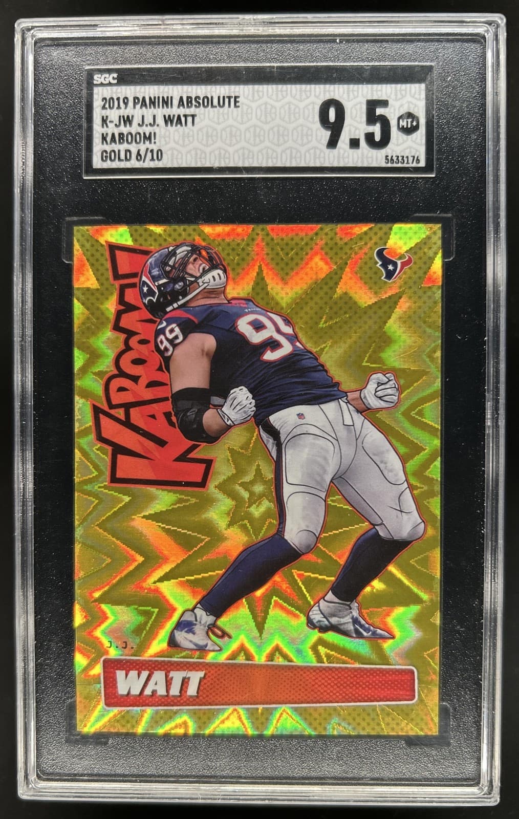 2019 Panini Absolute JJ Watt Kaboom SSP Gold #/10 Texans SGC 9.5