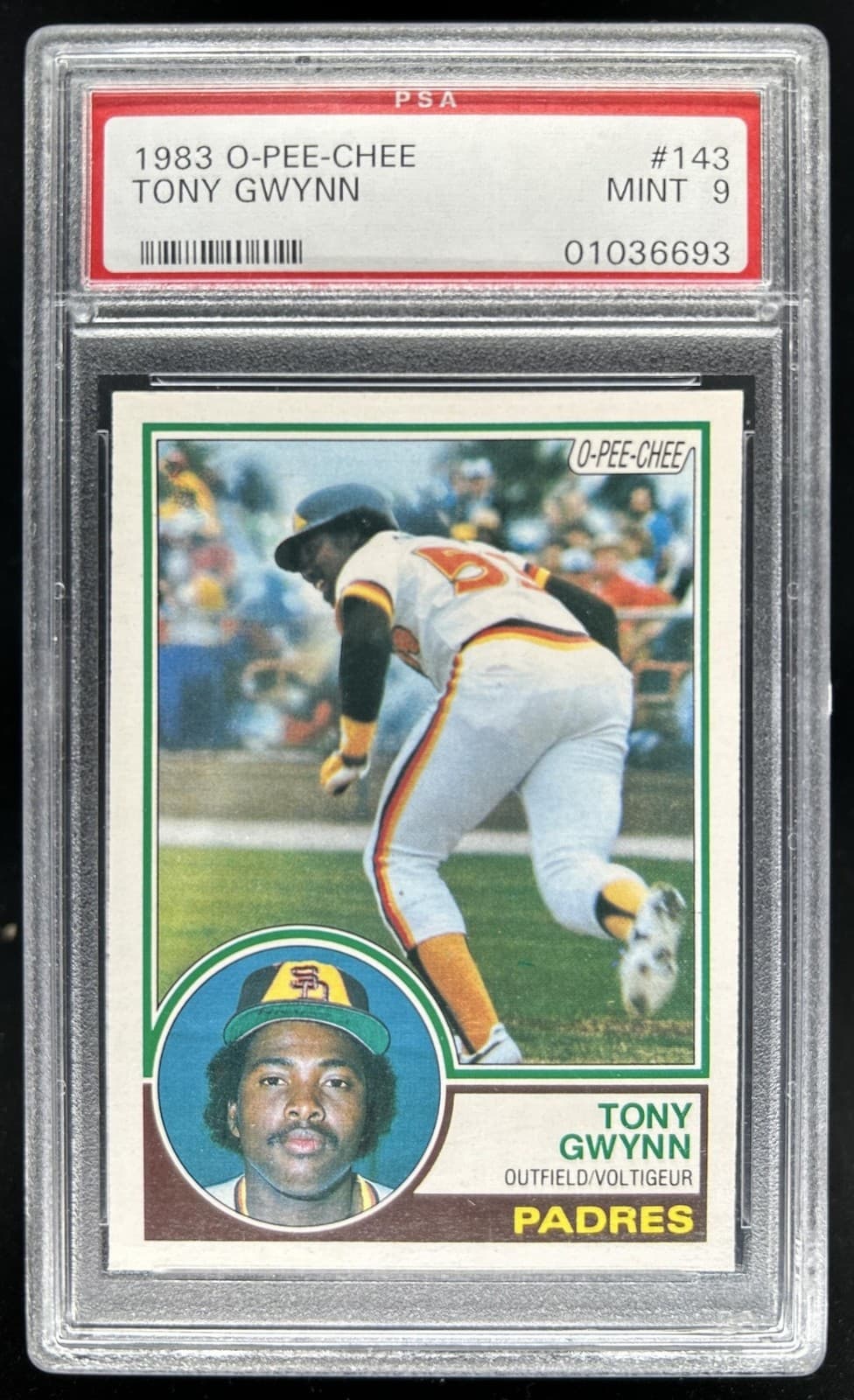 1983 O-Pee-Chee Tony Gwynn Rookie RC #143 Padres PSA 9