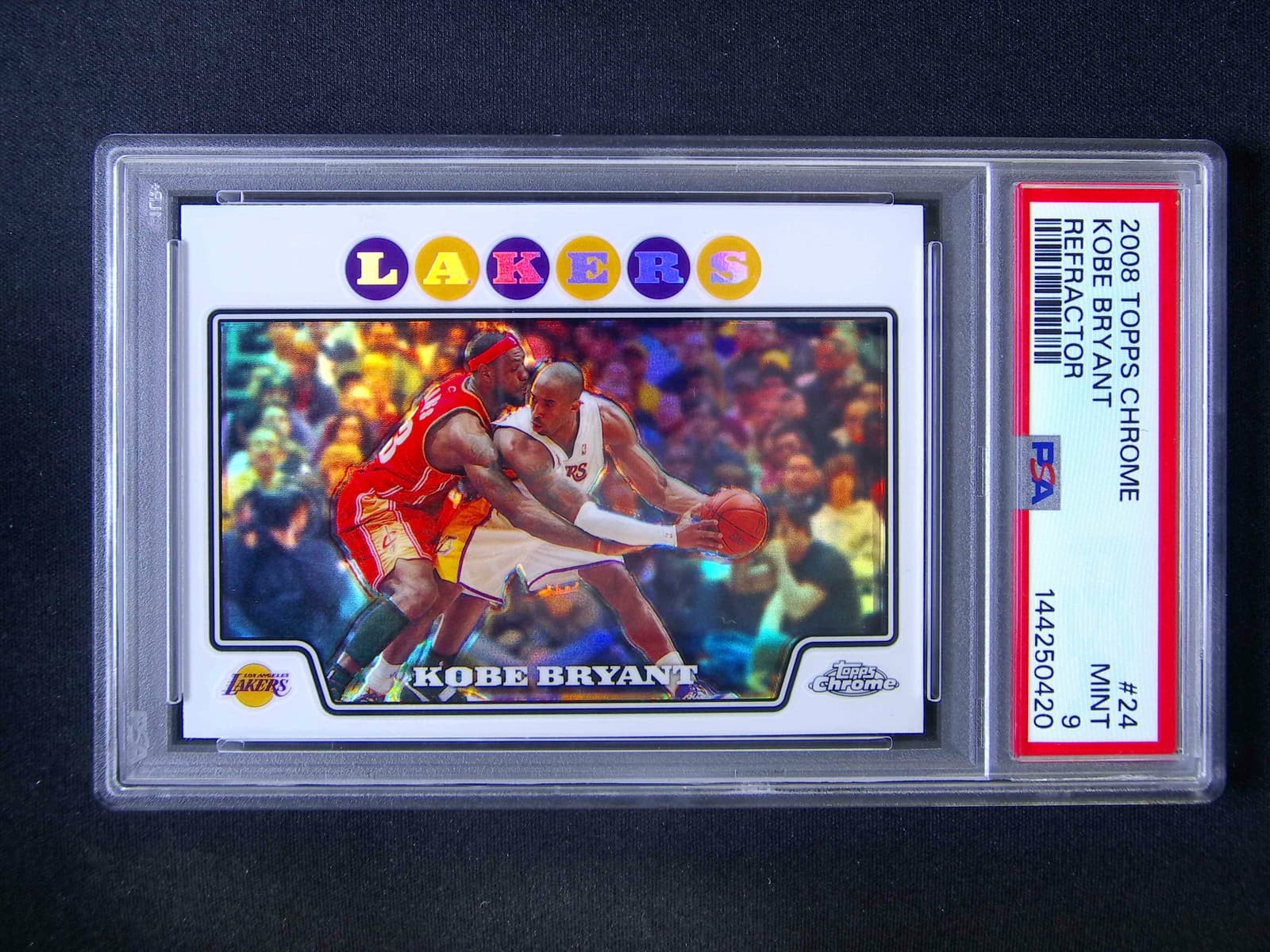 2008 Topps Chrome Kobe Bryant #24 Lakers Refractor PSA 9