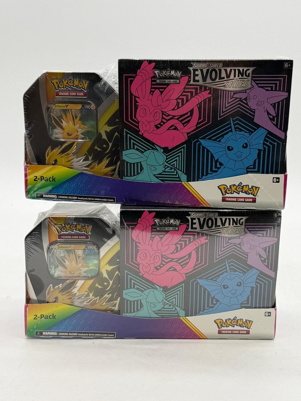 Lot of (2) Pokemon TCG Evolving Skies 2-Pack ETB + TIN SEALED NEW