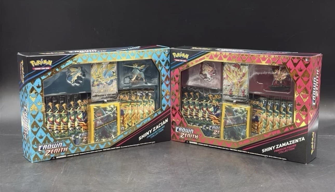 Lot of (2) Pokemon Crown Zenith Figue Collection Shiny Zamazenta Zacian SEALED.