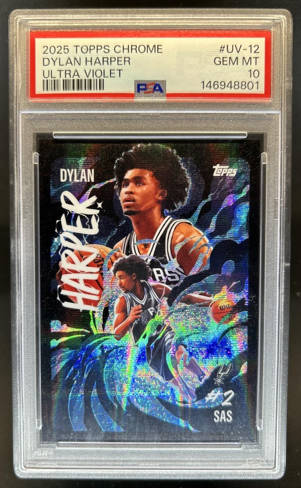 2025-26 Topps Chrome Dylan Harper Ultra Violet All-Star RC SSP #UV-12 PSA 10