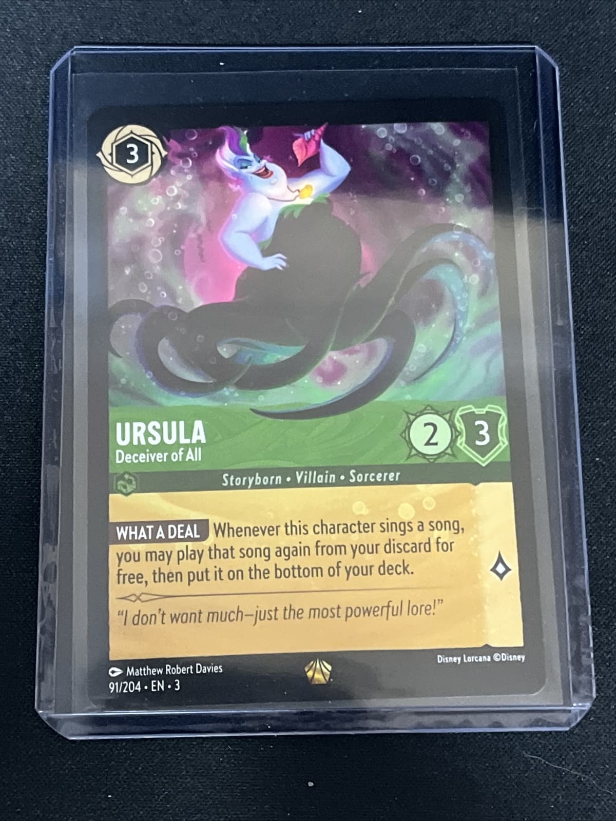 Disney Lorcana Into The Inklands Ursula - Deceiver Of All - 91/204 Non-Foil NM/M