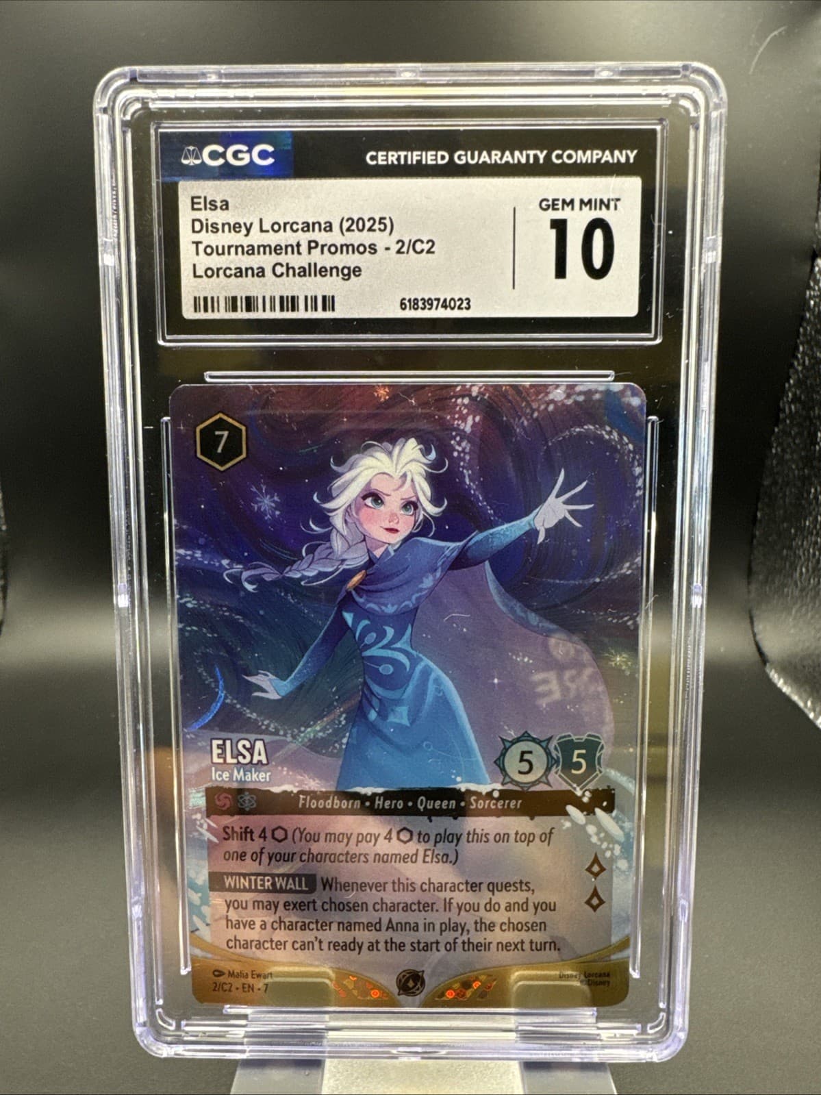 Disney Lorcana CGC Gem Mint 10 Elsa Ice Maker DLC Tournament Foil Promo 2/C2