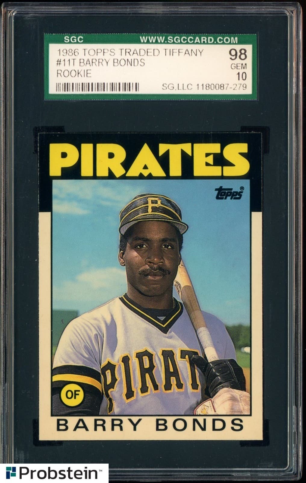 1986 Topps Traded Tiffany #11T Barry Bonds Pirates RC Rookie SGC 98 GEM 10