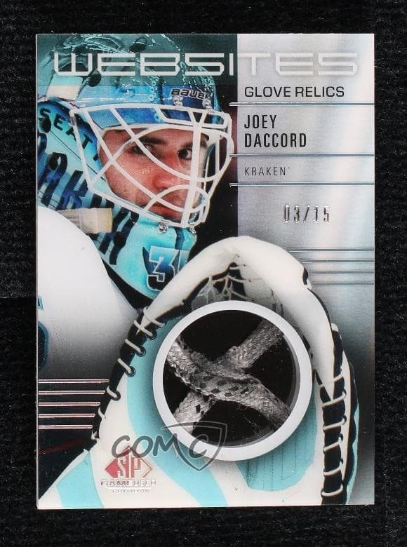 2024-25 Upper Deck SP Game Used Websites Glove Relics 3/15 Joey Daccord #WGR-JD