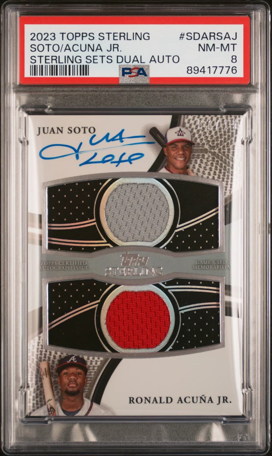 2023 Topps Sterling Sterling Sets Dual Auto Acuna JR. Soto #SDARSAJ PSA ERROR
