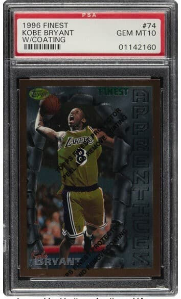 1996 Topps Finest Kobe Bryant With Coating Rookie #74 PSA Gem Mint 10