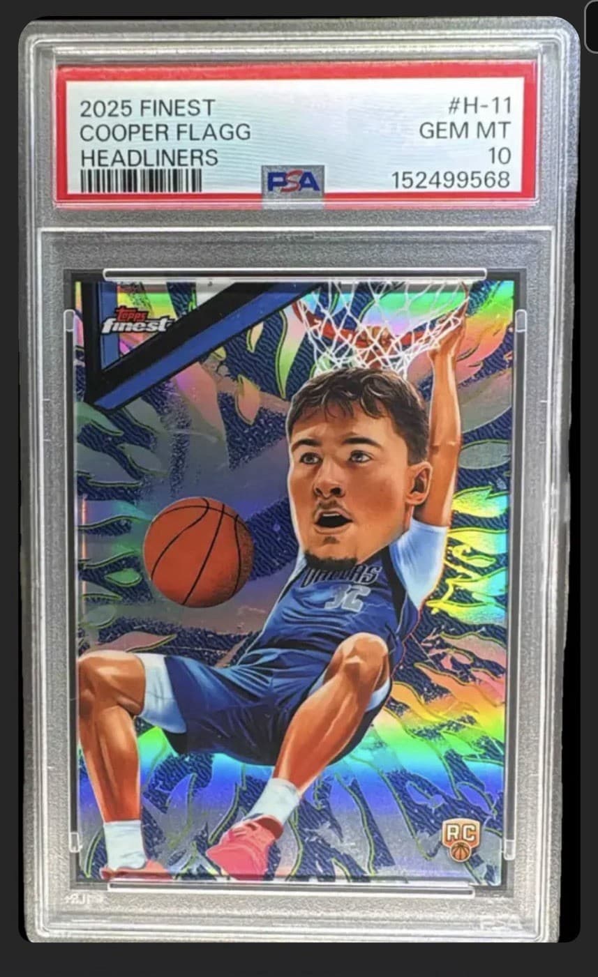 2025-26 Topps Finest Cooper Flagg Headliners Rookie SSP #H-11 Mavericks PSA 10 