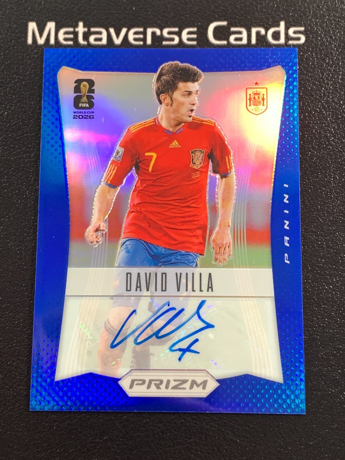 2026 Panini Prizm FIFA World Cup 2012 Throwback David Villa Auto Blue 7/25