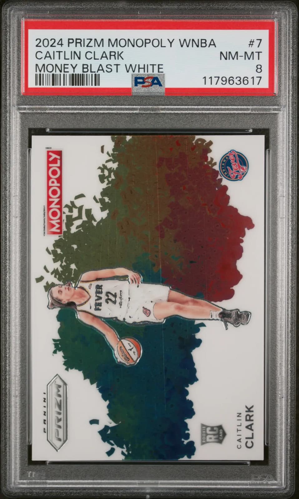 2024 Panini Prizm Monopoly WNBA Money Blast White Caitlin Clark #7 PSA 8