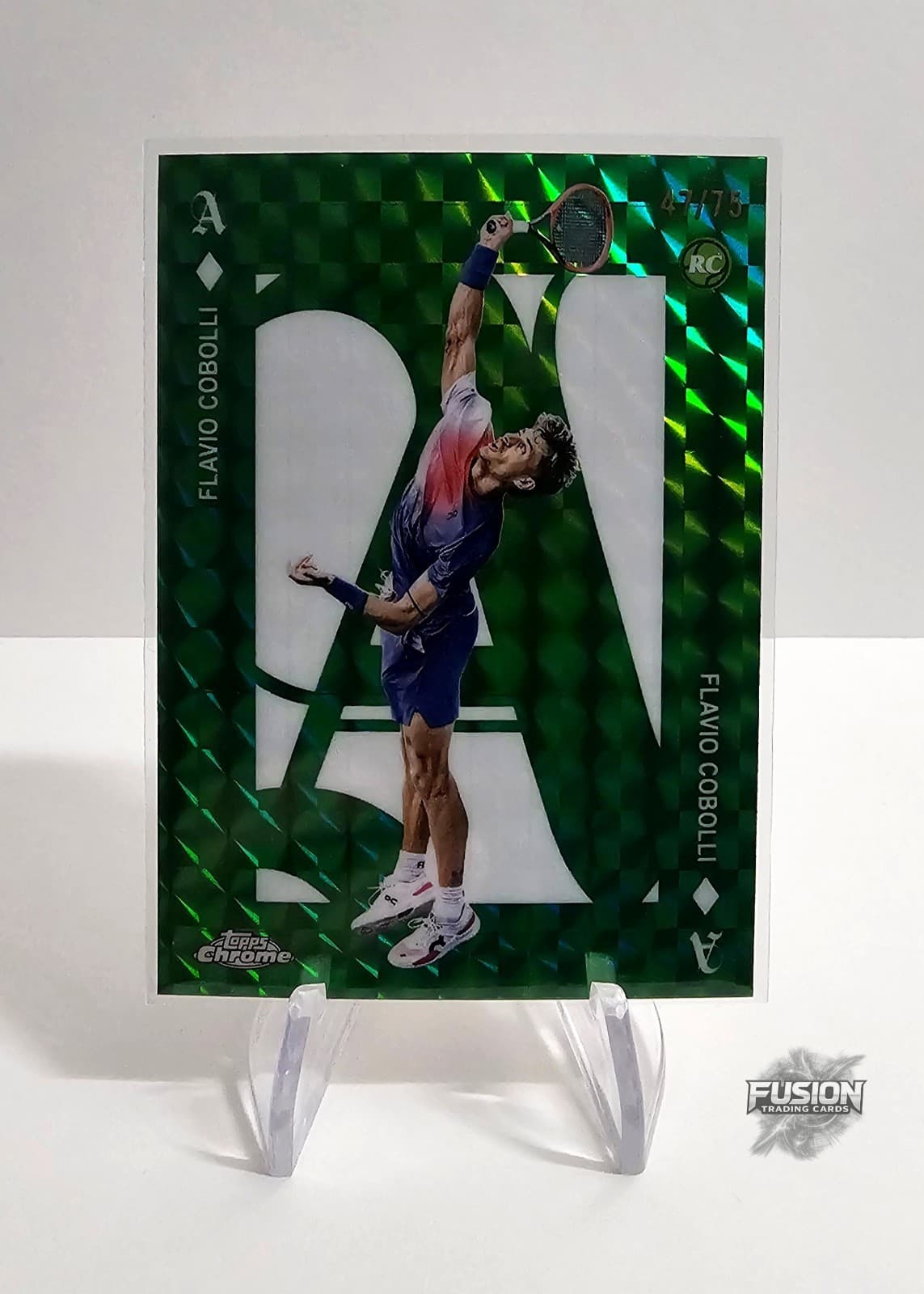 2025 Topps Chrome Tennis Flavio Cobolli RC Aces Green Geometric /75 #ACE-27