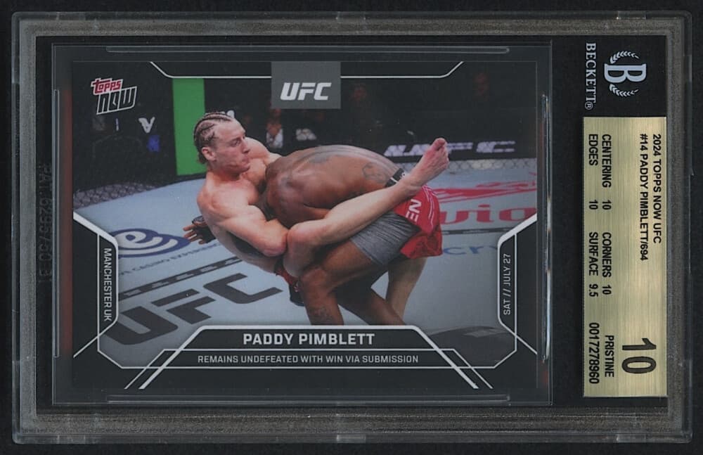 Paddy  "The Baddy" Pimblett 2024 Topps Now UFC #14 Graded MMA Lightweight BGS 10