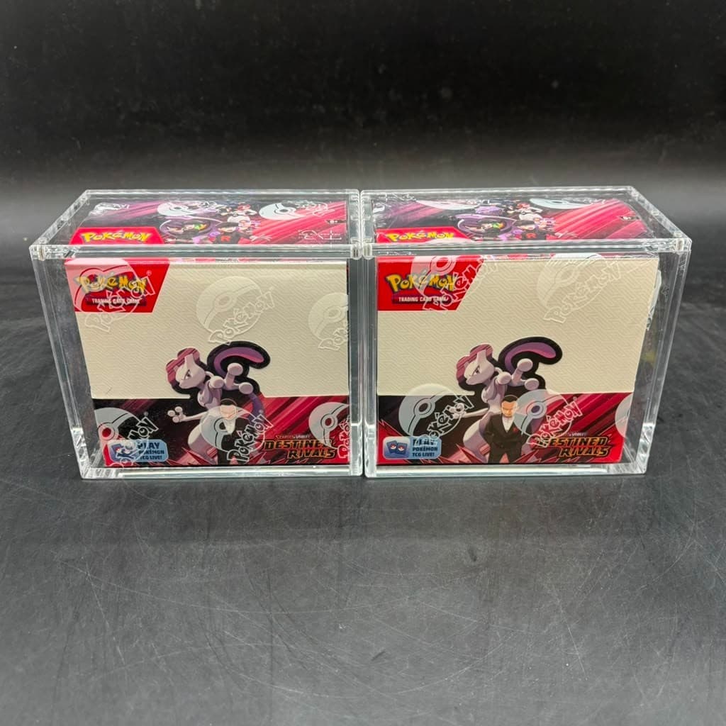 Lot (2) Pokemon SV10 Destined Rivals English Booster Boxes Sealed w/Acrylic Case