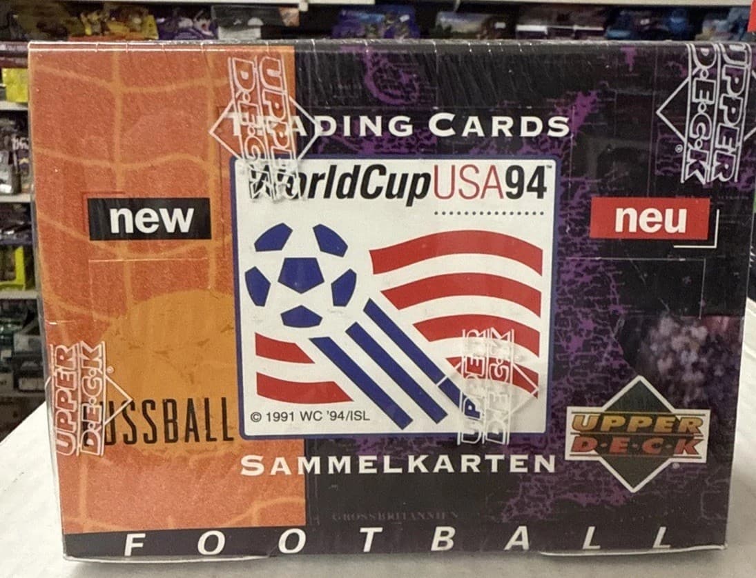 1994 Upper Deck World Cup Soccer Trading Cards Box 30ct  Sealed English-German