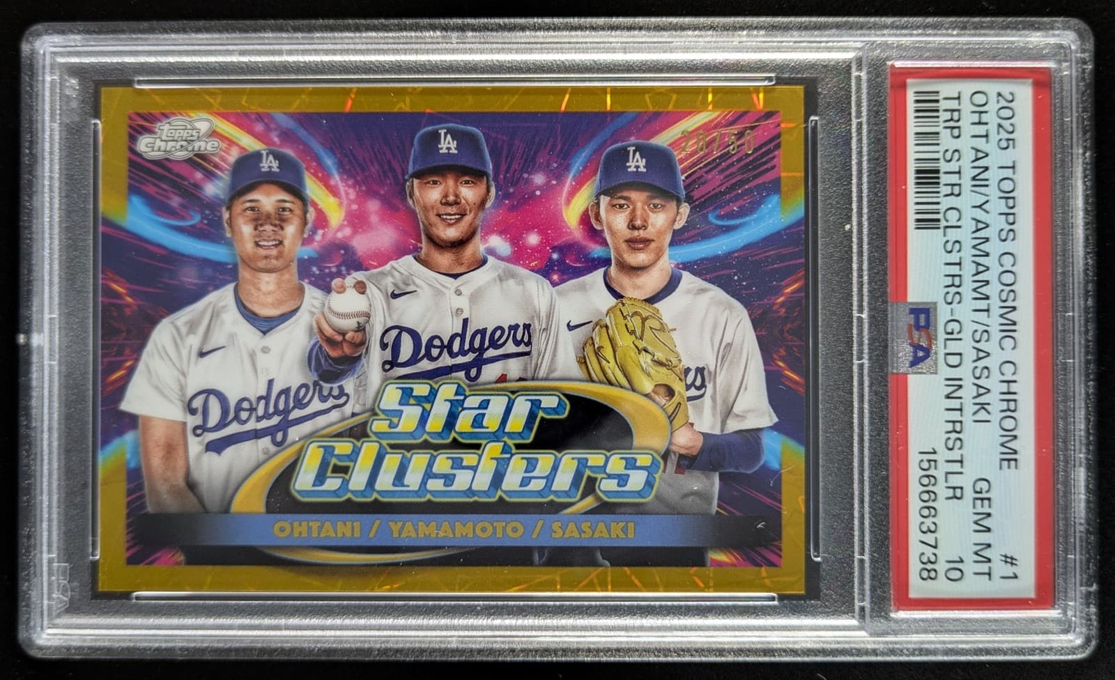 2025 Cosmic Chrome OHTANI/YAMAMOTO 20/50 Gold Interstellar #TSC-1 PSA 10 POP 2