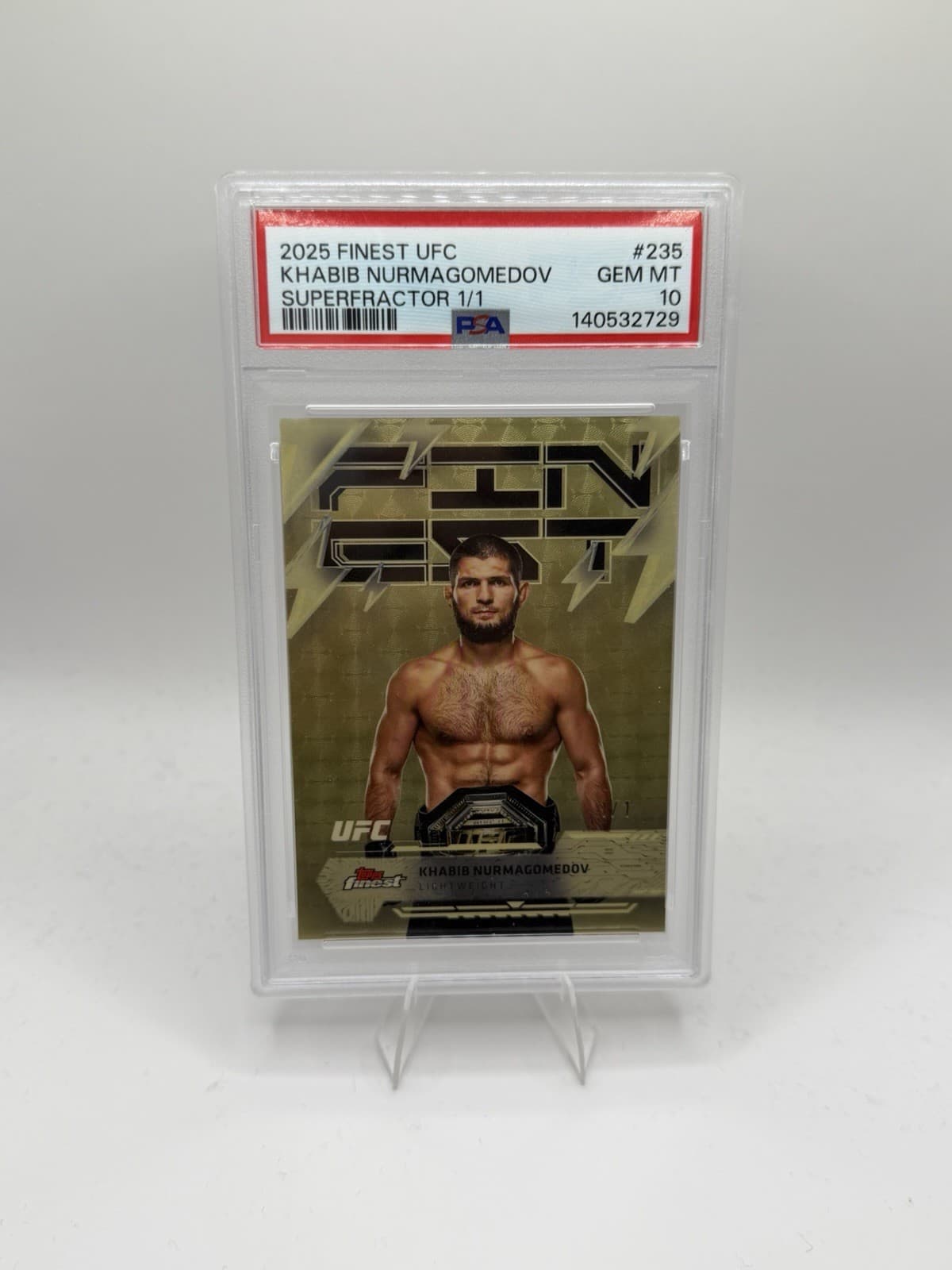 2025 Topps Finest UFC #235 Khabib Nurmagomedov SUPERFRACTOR 1/1 PSA 10