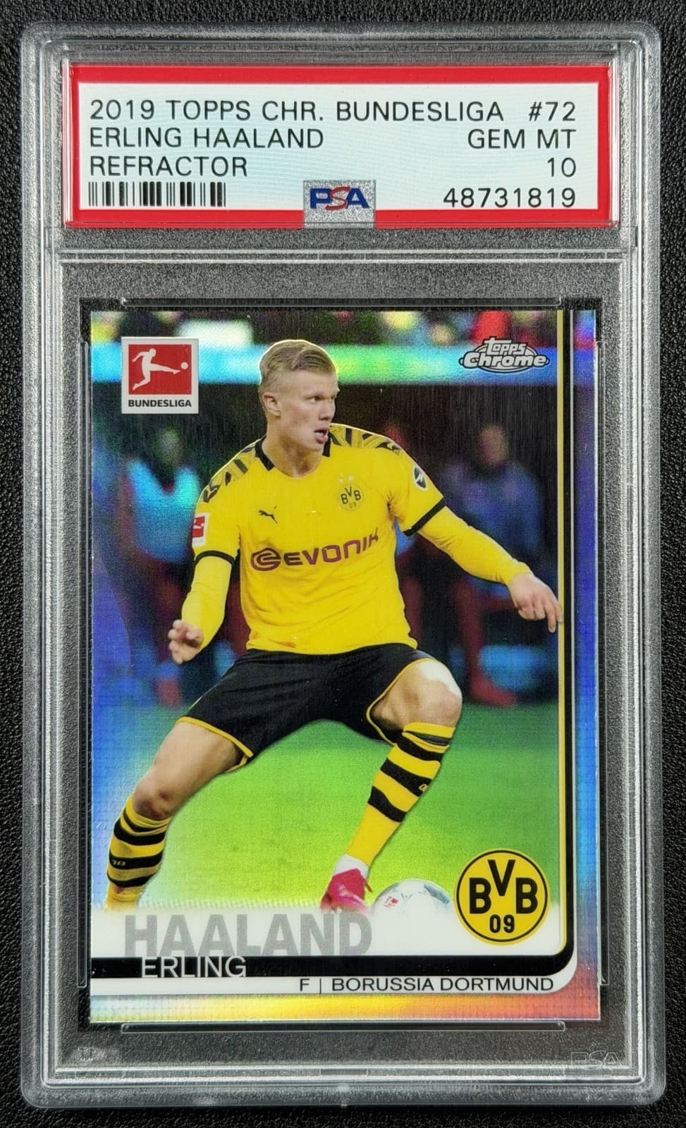 Erling Haaland Psa 10 2019 Topps Chrome Bundesliga #72 Rookie Refractor Rc Bvb