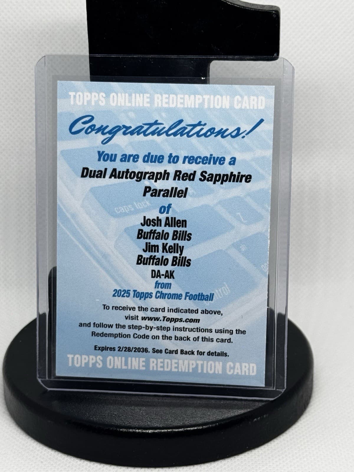 Topps Chrome Football Dual Autos Allen/Kelly DA-AK Red Sapphire