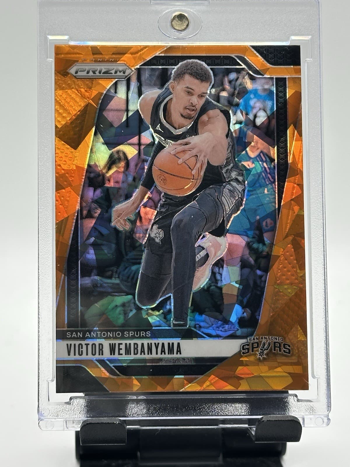 Panini 2024-25 Prizm Victor Wembanyama #172 San Antonio Spurs Orange Cracked Ice