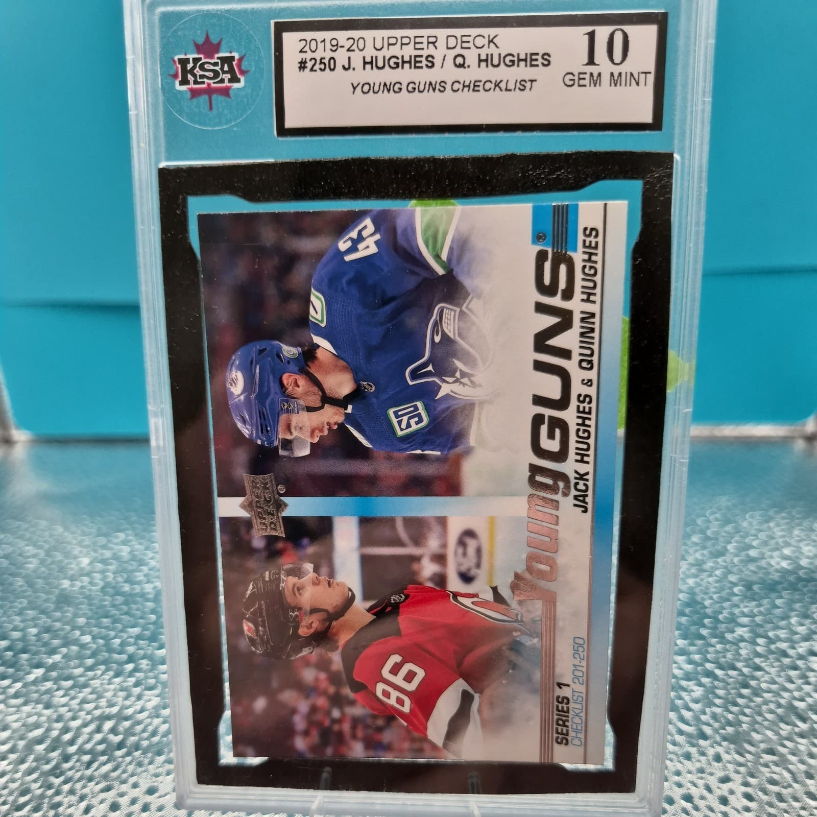 2019-20 Upper Deck - Young Guns Jack Hughes, Quinn Hughes #250 (RC) GEM MINT 10