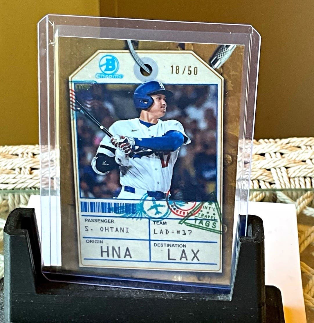 2026 Topps Chrome Travel Tags Shohei Ohtani TT-2 Los Angeles Dodgers 18 /50 Gold