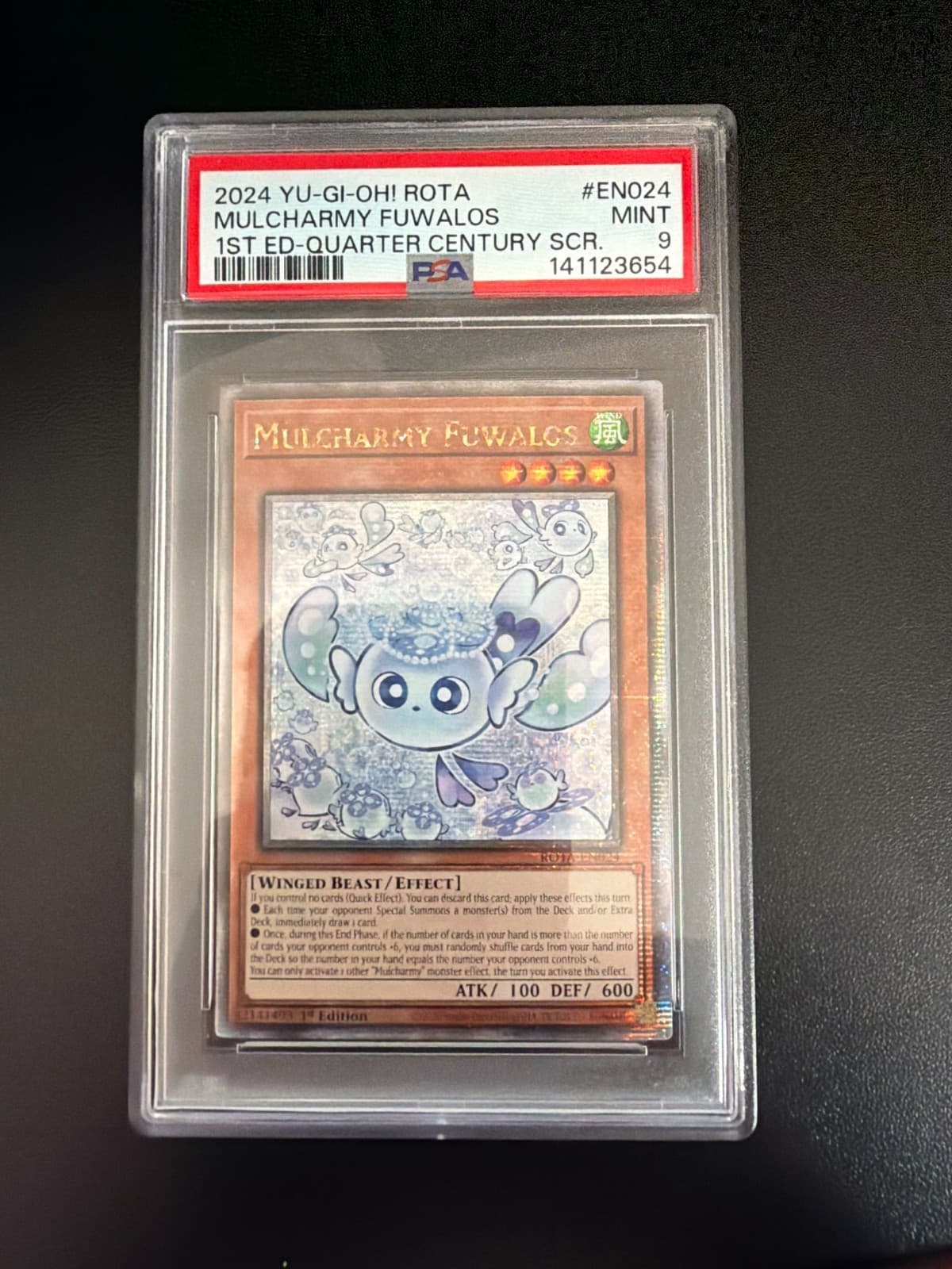 Yu-Gi-Oh!  Mulcharmy Fuwalos Quarter Century Secret Rare ROTA-EN024 PSA 9 MINT
