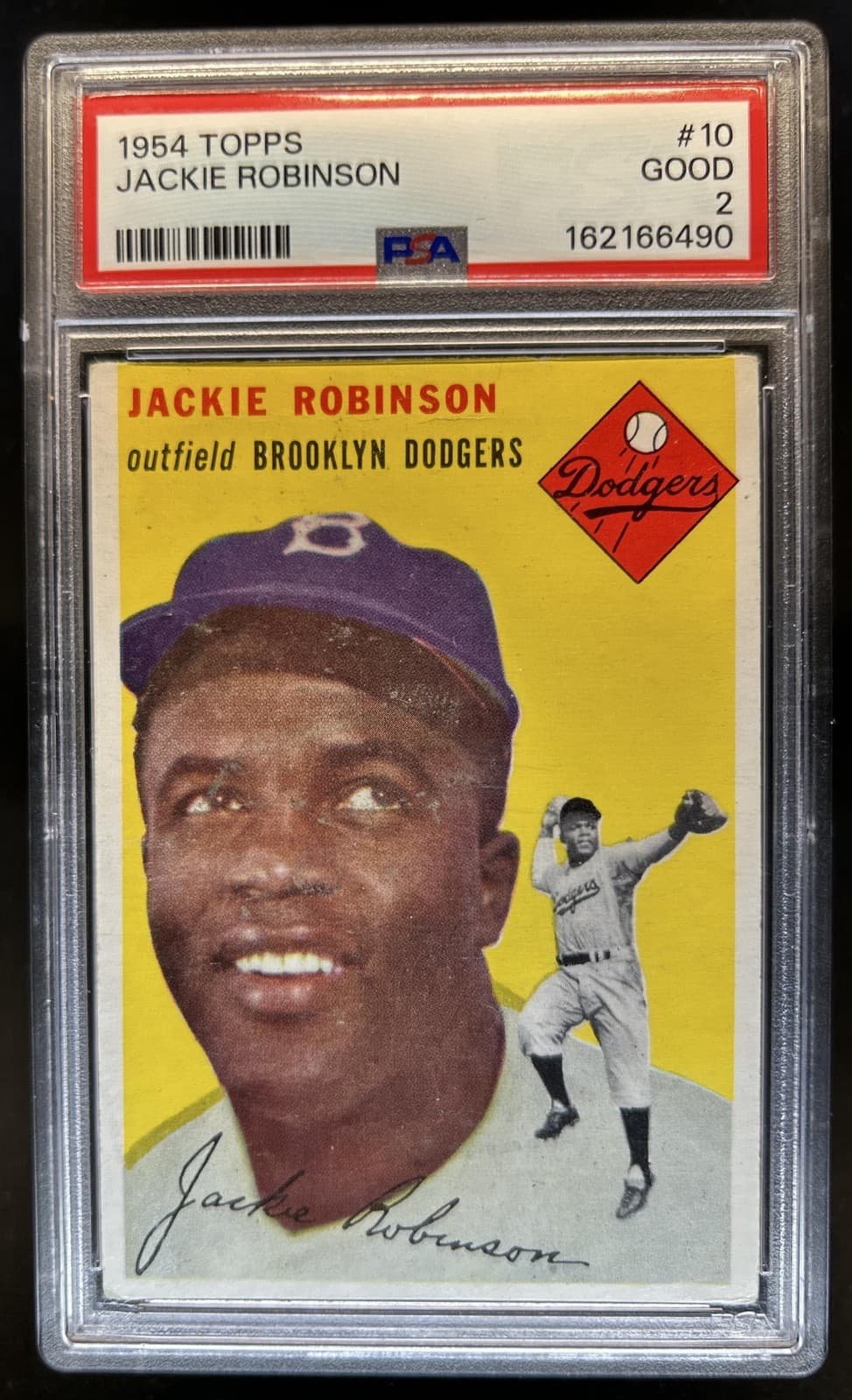1954 Topps Jackie Robinson #10 Dodgers PSA 2