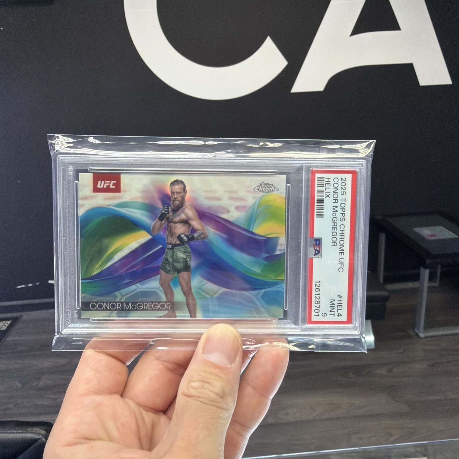 2025 Topps Chrome UFC Helix Conor McGregor PSA 9
