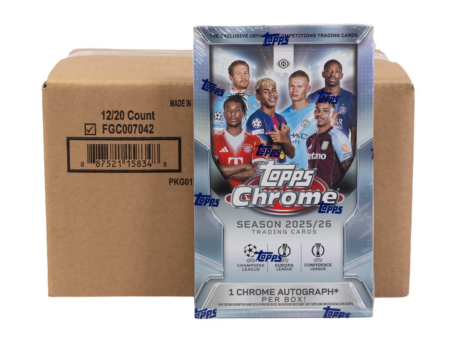 2025/26 TOPPS CHROME UEFA CLUB COMPETITIONS SOCCER HOBBY 12-BOX CASE